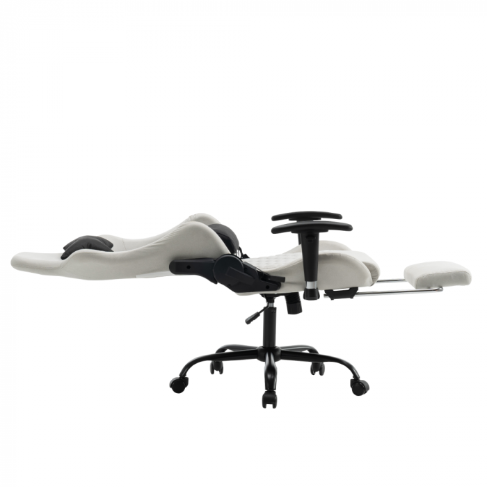 Scaun de birou/gaming, alb/negru, PAPIBAS [7]