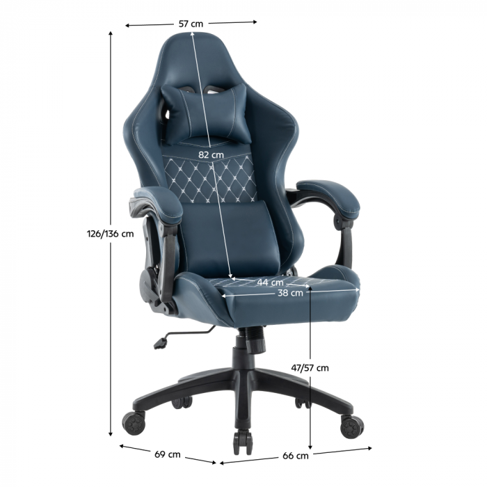 Scaun de birou/gaming, albastru, SAMIE [2]