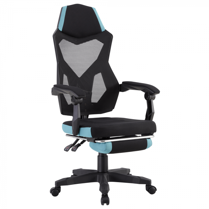 Scaun de birou / gaming, culoare neagră / neo mentă, JORIK NEW [1]