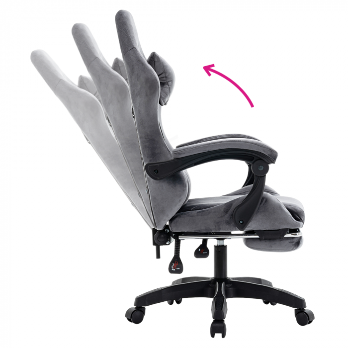 Scaun de birou/gaming, gri, LOPES [18]