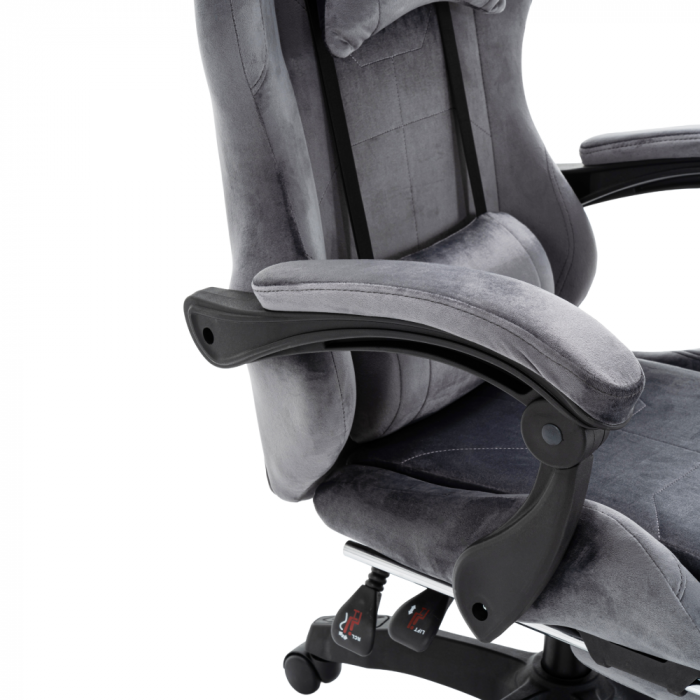 Scaun de birou/gaming, gri, LOPES [11]
