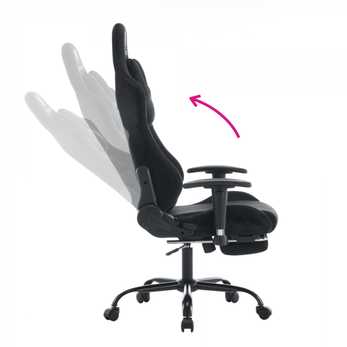 Scaun de birou/gaming, negru, ţesătură Velvet, SALOP [20]