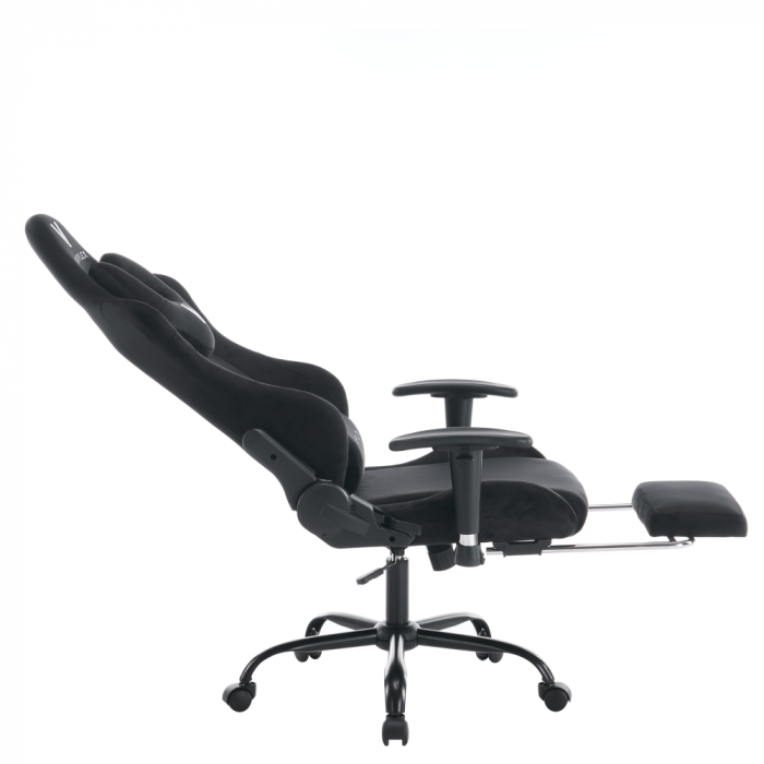 Scaun de birou/gaming, negru, ţesătură Velvet, SALOP [7]