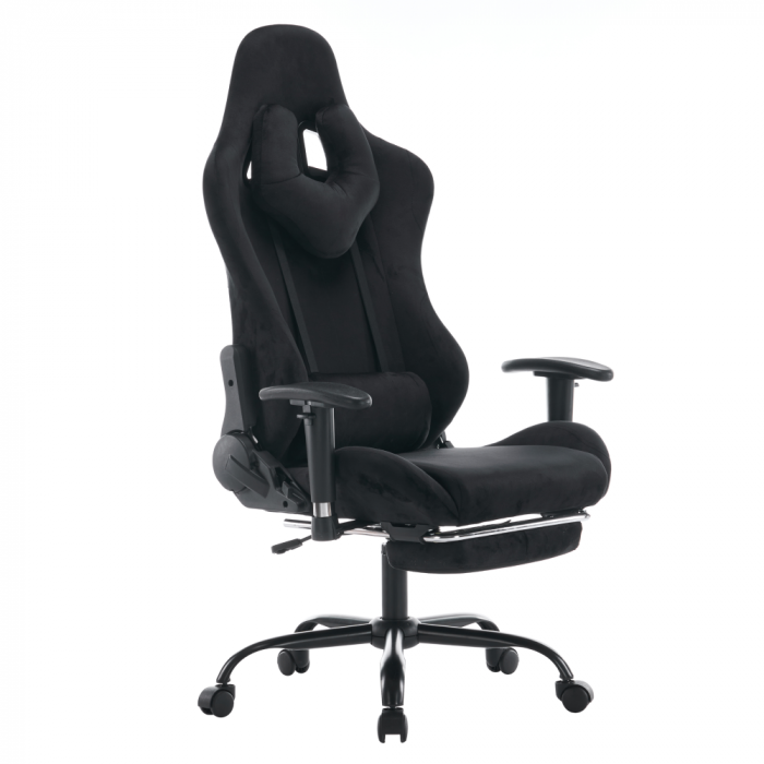 Scaun de birou/gaming, negru, ţesătură Velvet, SALOP [1]