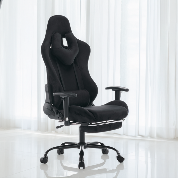 Scaun de birou/gaming, negru, ţesătură Velvet, SALOP [18]