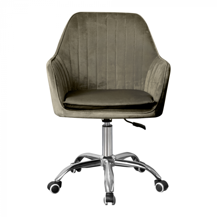 Scaun de birou, gri-maro Taupe ţesătură Velvet/crom, KLIAN [3]