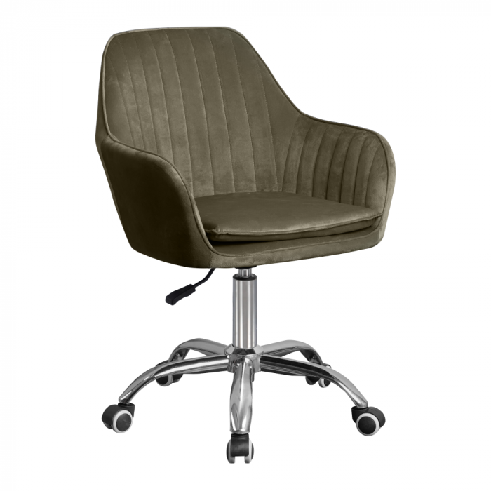 Scaun de birou, gri-maro Taupe ţesătură Velvet/crom, KLIAN [2]