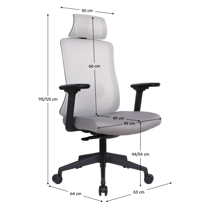 Scaun de birou, gri/negru, ROSANO [6]