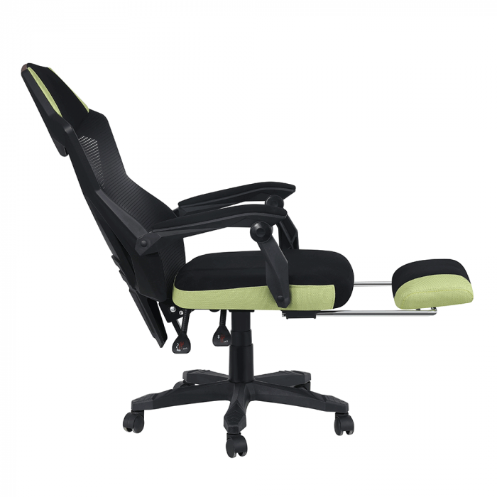 Scaun de birou / joc, negru / verde, JORIK [7]