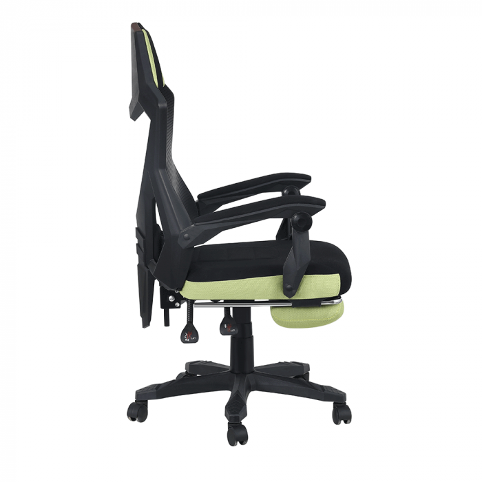 Scaun de birou / joc, negru / verde, JORIK [4]