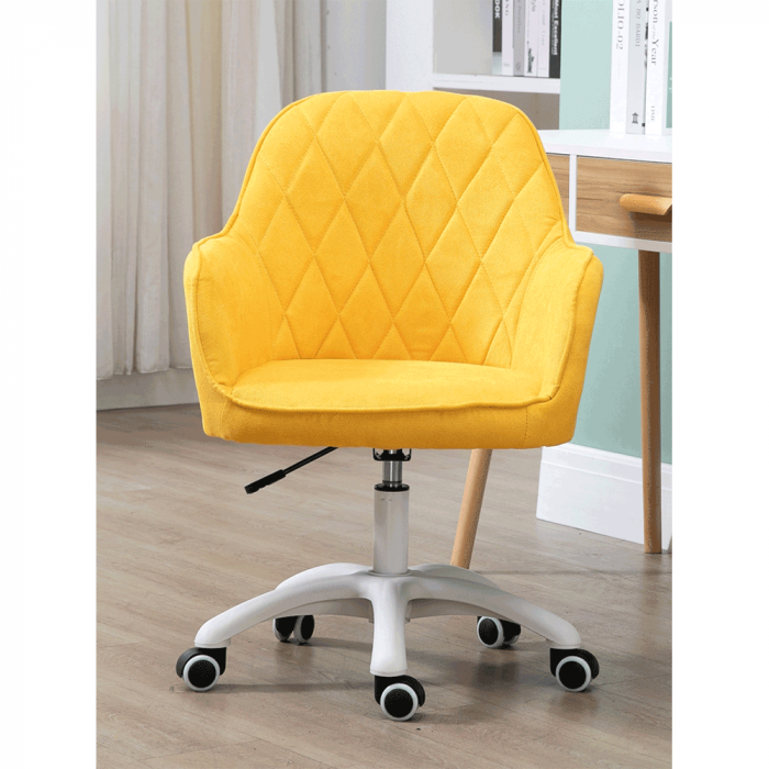 Scaun de birou, material galben / alb, SANTY [4]