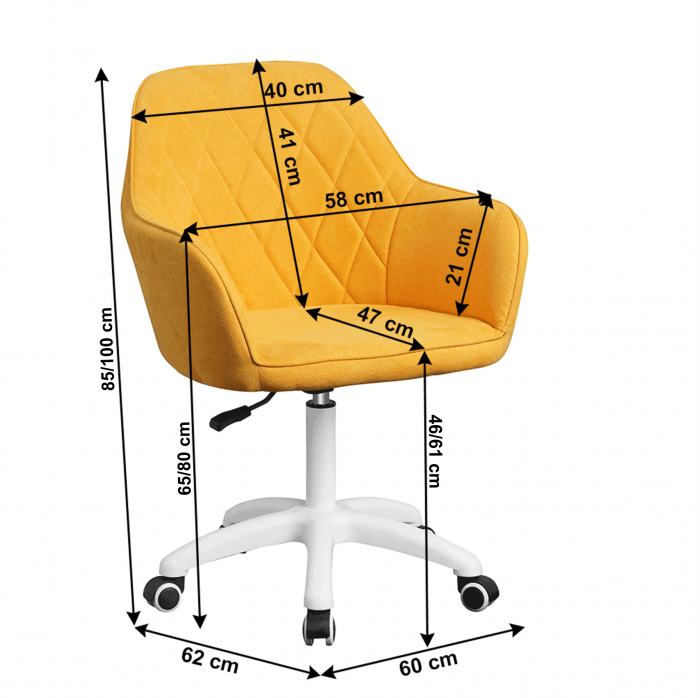Scaun de birou, material galben / alb, SANTY [2]