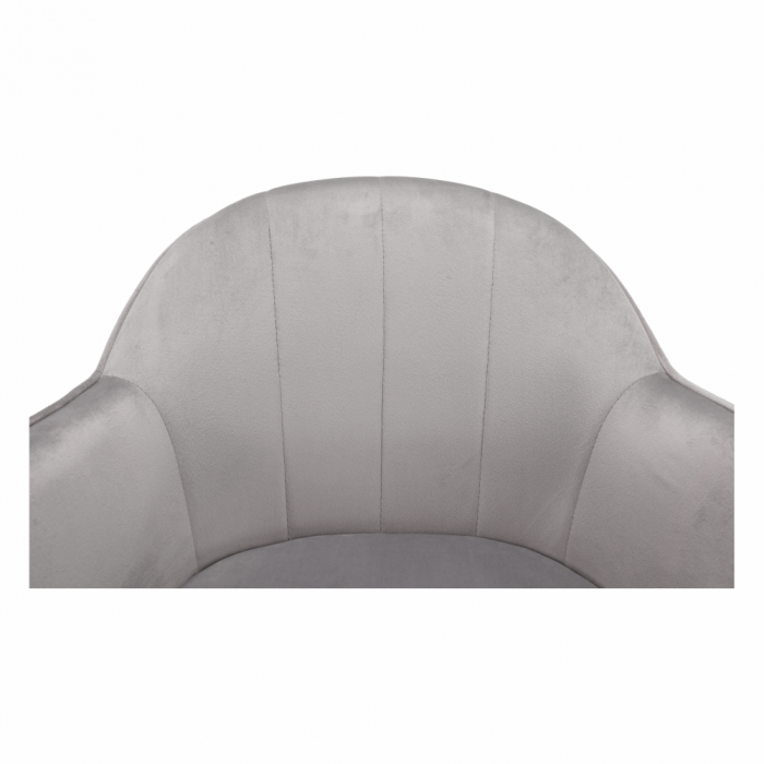 Scaun de birou, material textil din catifea gri deschis / negru, EROL [5]