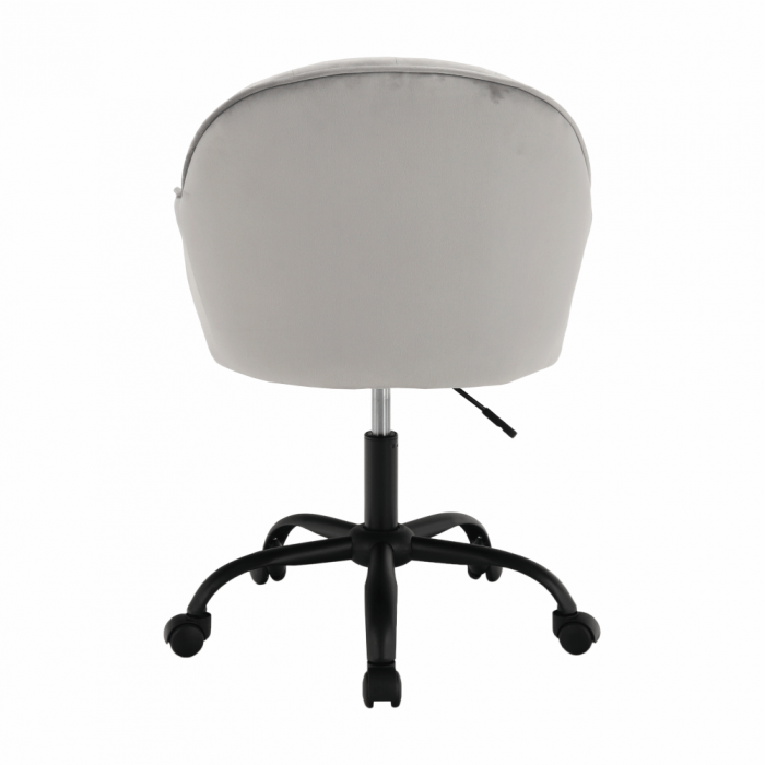 Scaun de birou, material textil din catifea gri deschis / negru, EROL [10]