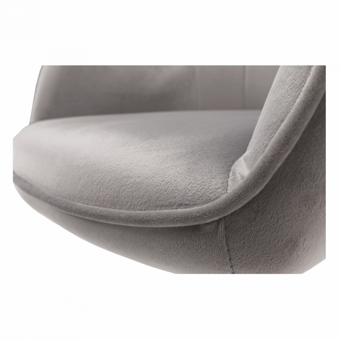 Scaun de birou, material textil din catifea gri deschis / negru, EROL [6]