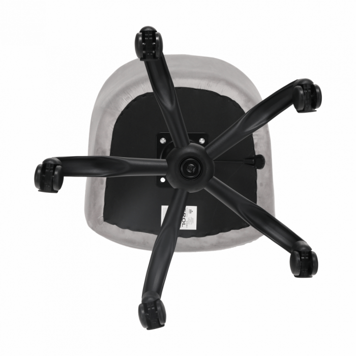 Scaun de birou, material textil din catifea gri deschis / negru, EROL [15]