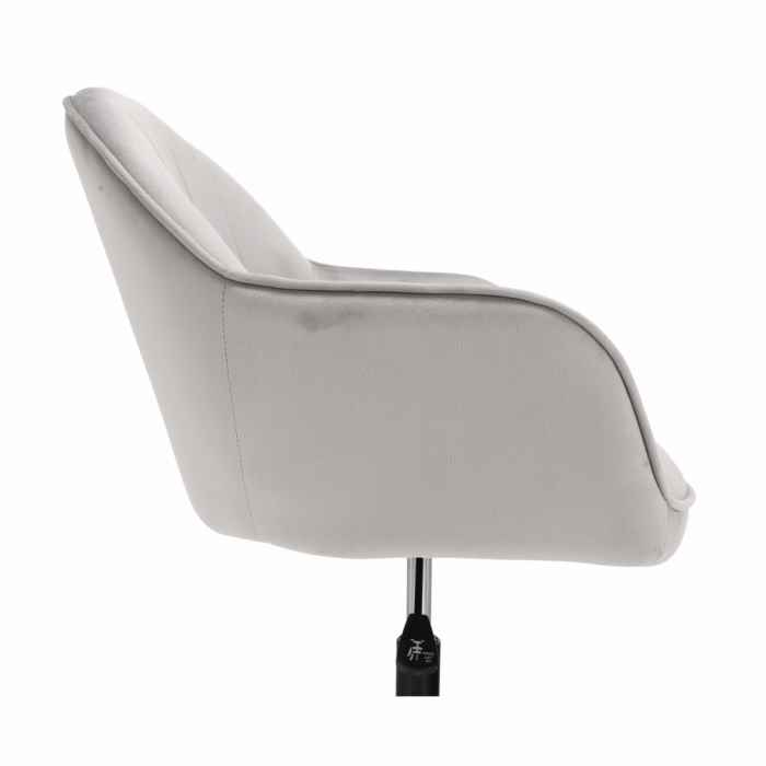 Scaun de birou, material textil din catifea gri deschis / negru, EROL [24]