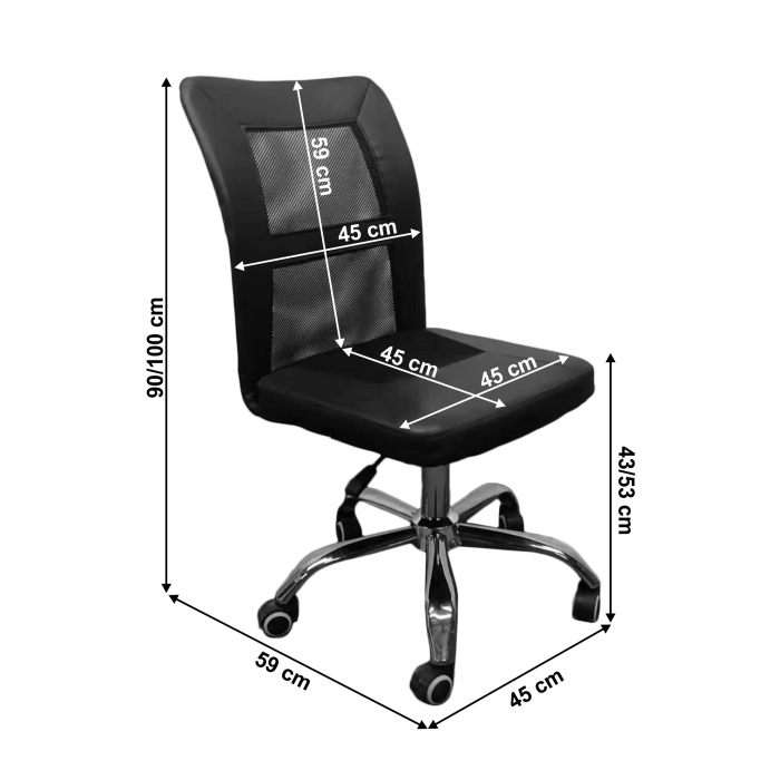Scaun de birou, negru/ crom, IDOR 2 NEW [2]