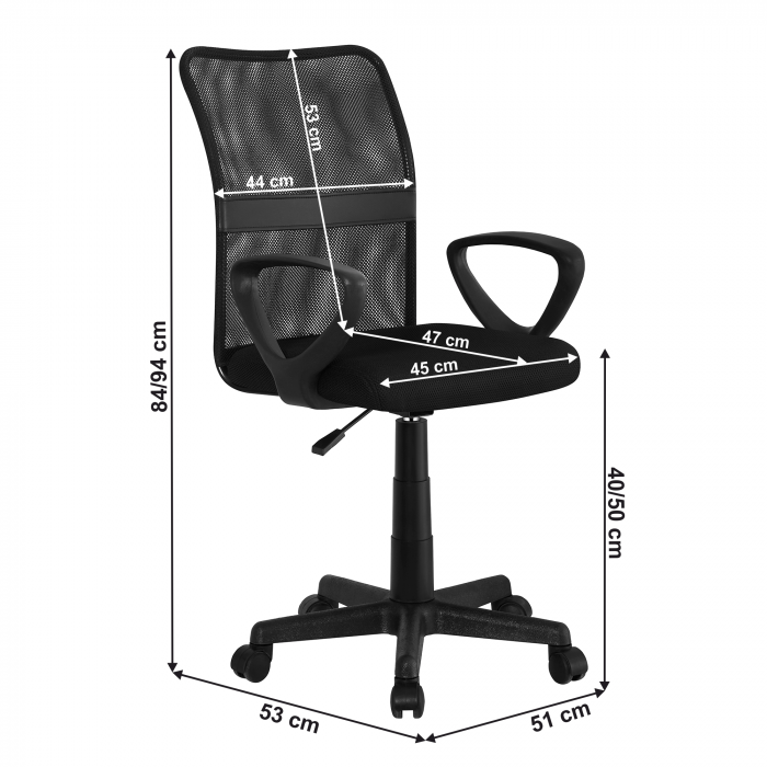 Scaun de birou, negru, REMO 3 NEW [2]