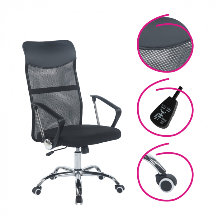 Scaun de birou, negru, TC3-973M 4 NEW [7]