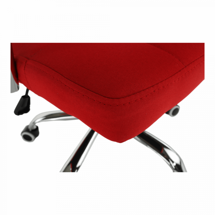 Scaun de birou, ,pe rotile , cu brate ,stofa rosie/crom , Bortis Impex [16]