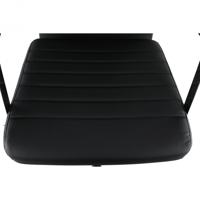 Scaun de birou, piele eco/metal, negru/crom, FARAN [10]