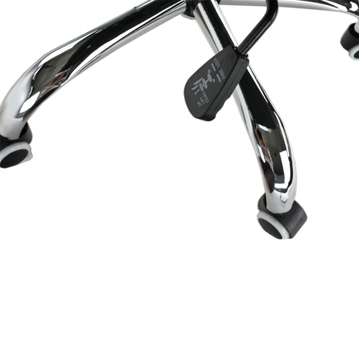 Scaun de birou, piele eco/metal, negru/crom, FARAN [8]