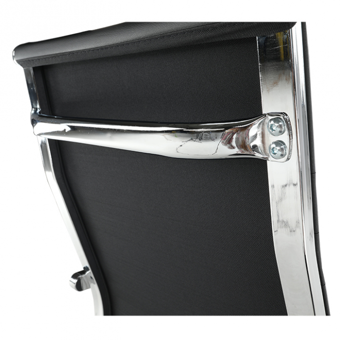 Scaun de birou, piele eco/metal, negru/crom, FARAN [5]