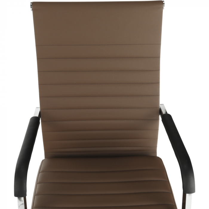 Scaun de birou, piele eco/metal, taupe/crom, FARAN [3]