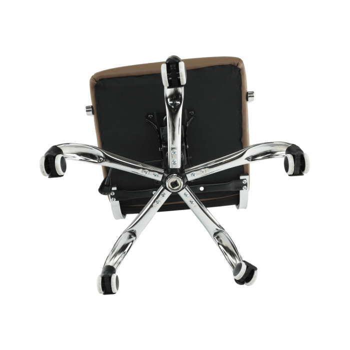 Scaun de birou, piele eco/metal, taupe/crom, FARAN [6]