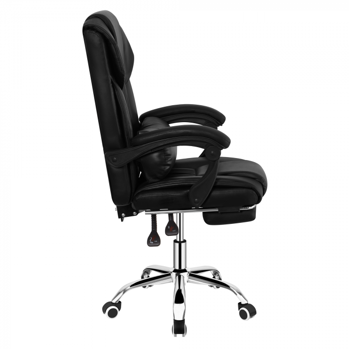 Scaun de birou, piele eco neagră, ARNAUD 2 NEW [3]