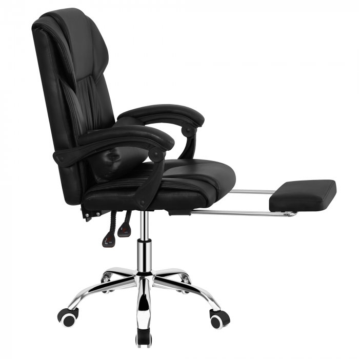 Scaun de birou, piele eco neagră, ARNAUD 2 NEW [6]