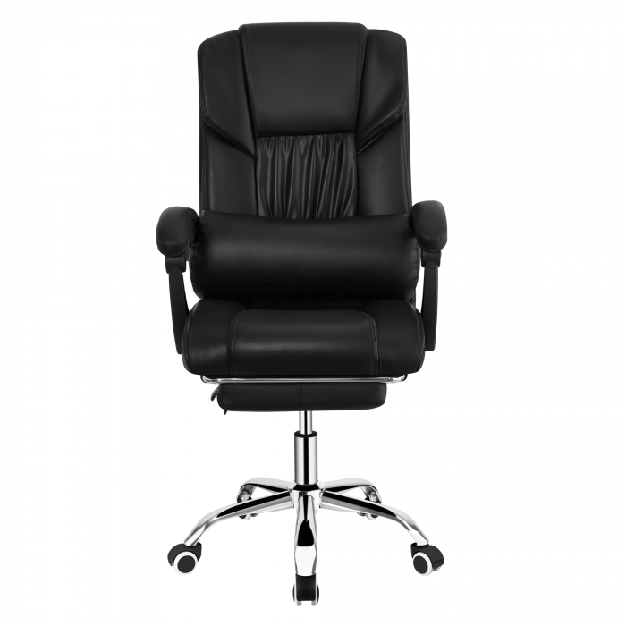 Scaun de birou, piele eco neagră, ARNAUD 2 NEW [2]