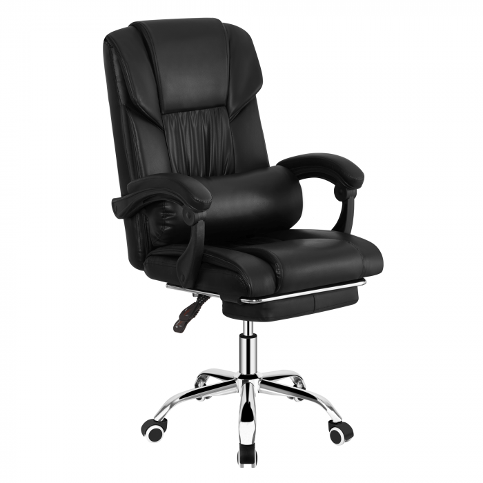 Scaun de birou, piele eco neagră, ARNAUD 2 NEW [1]