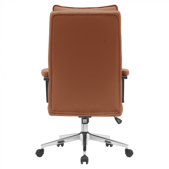 Scaun de birou, piele ecologică maro camel/crom, KAHIL [5]