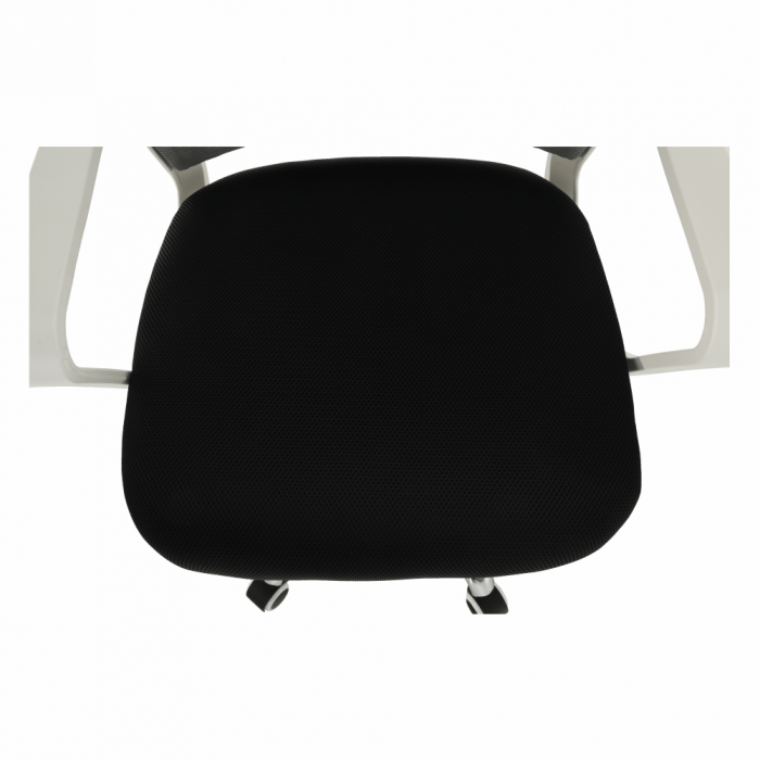Scaun de birou, plasă gri/ material negru / plastic alb, APOLO 2 NEW [7]