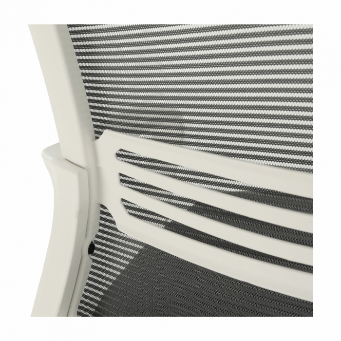 Scaun de birou, plasă gri/ material negru / plastic alb, APOLO 2 NEW [8]