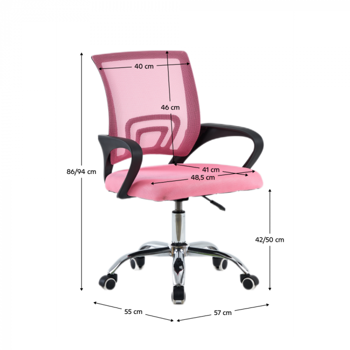 Scaun de birou, roz/ negru, DEX 4 NEW [2]