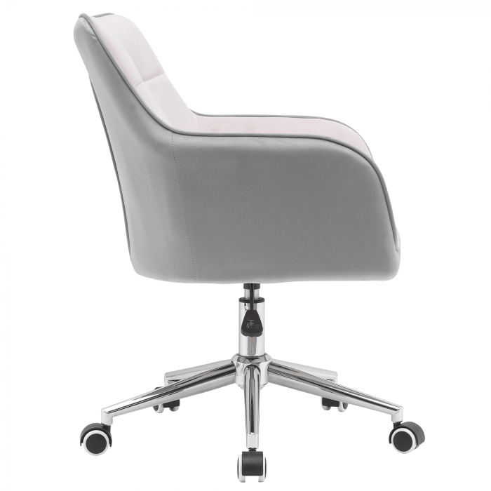 Scaun de birou, ţesătură de catifea roz/gri, FELTON NEW [3]