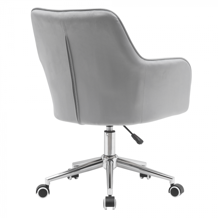 Scaun de birou, ţesătură de catifea roz/gri, FELTON NEW [4]