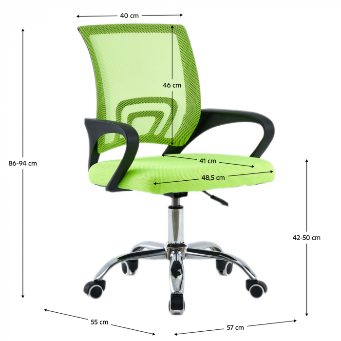 Scaun de birou, verde/negru, DEX 4 NEW [4]