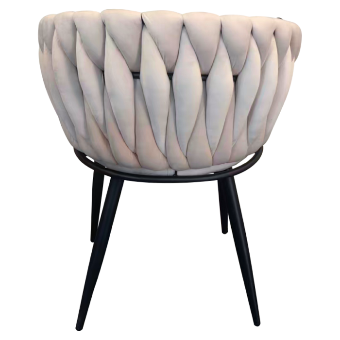 Scaun de bucătărie, bej deschis ţesătură velvet/negru, BLER [8]