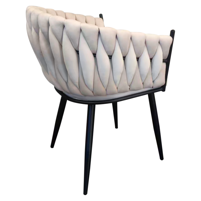 Scaun de bucătărie, bej deschis ţesătură velvet/negru, BLER [4]