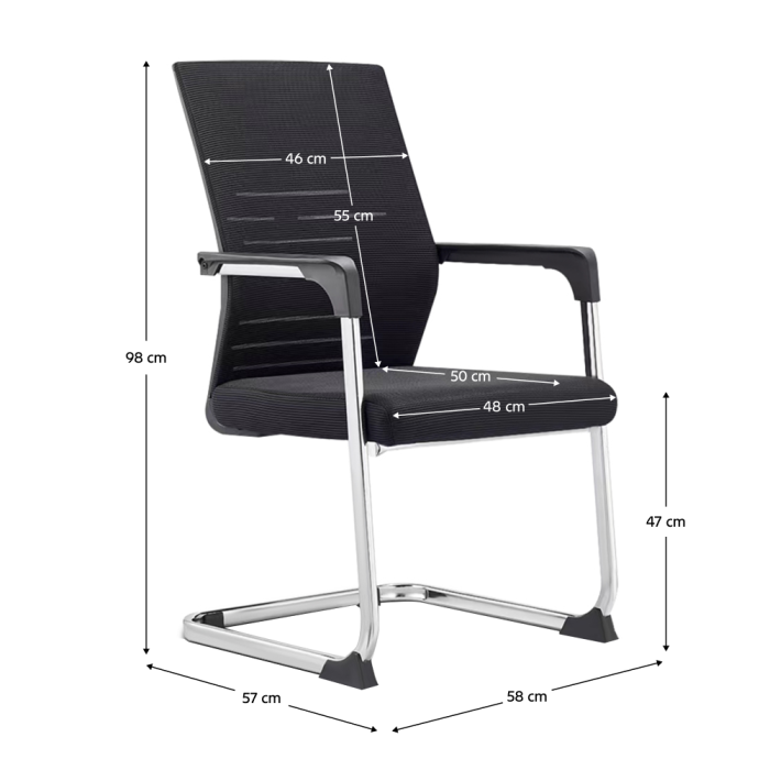 Scaun de conferinţă, negru/crom, SALMAN NEW [4]