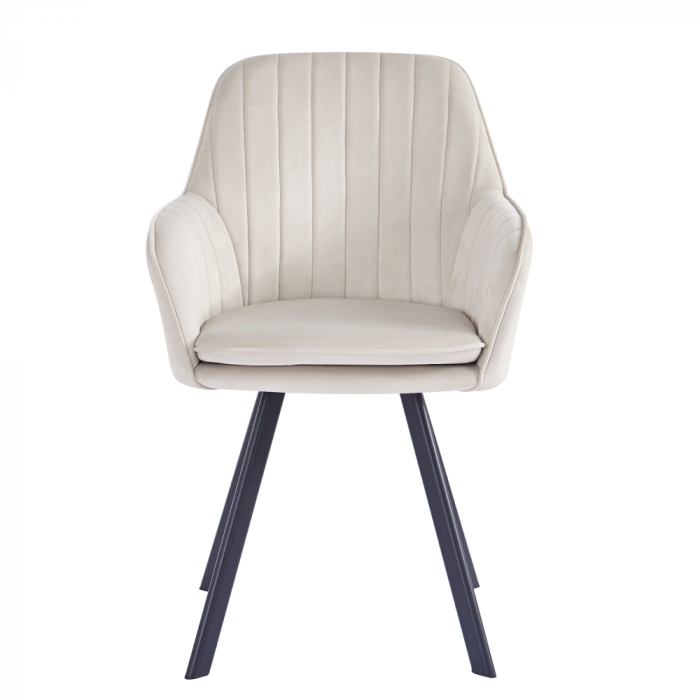 Scaun de design, bej-gri, ţesătură Velvet, AURIL [4]