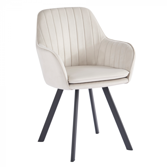 Scaun de design, bej-gri, ţesătură Velvet, AURIL [1]