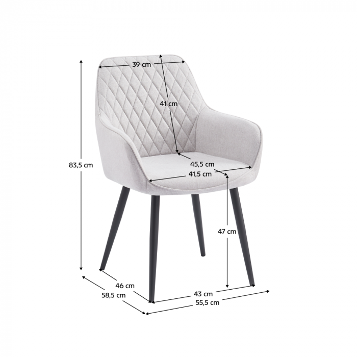 Scaun de design, gri deschis/negru, OSKOR [6]
