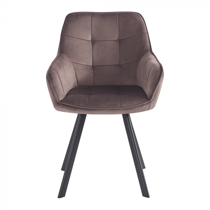 Scaun de design, gri-maronie Velvet/negru, PETIN [3]