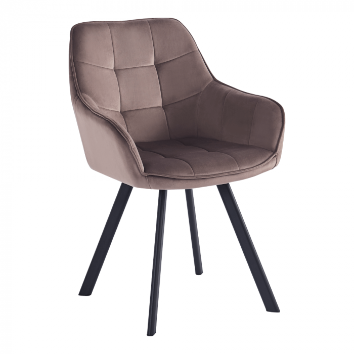 Scaun de design, gri-maronie Velvet/negru, PETIN [1]