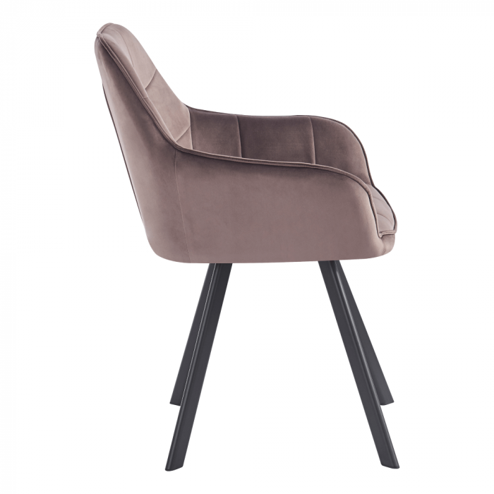 Scaun de design, gri-maronie Velvet/negru, PETIN [4]